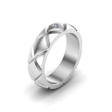 Load image into Gallery viewer, Isaac Diamond Silver Band - Hamzah Anis| Jewels By Hamzah Anis | For Men | Men's Diamond Ring