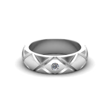 Load image into Gallery viewer, Isaac Diamond Silver Band - Hamzah Anis| Jewels By Hamzah Anis | For Men | Men's Diamond Ring