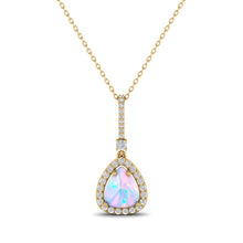 Load image into Gallery viewer, Fine Lab Opal Moissanites Silver Necklace