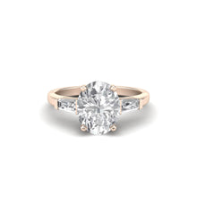 Load image into Gallery viewer, Oval Tapered Baguette Ring | Sterling Silver