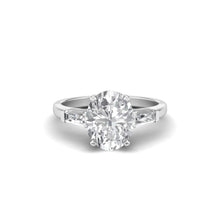 Load image into Gallery viewer, Oval Tapered Baguette Ring | Sterling Silver