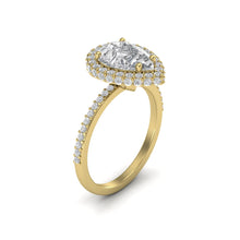 Load image into Gallery viewer, Pear Halo Ring | 18k Gold