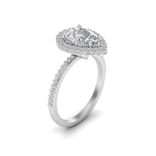 Load image into Gallery viewer, Pear Halo Ring | 18k Gold