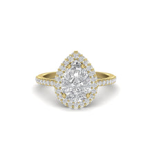 Load image into Gallery viewer, Pear Halo Ring | 18k Gold
