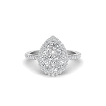 Load image into Gallery viewer, Pear Halo Ring | 18k Gold