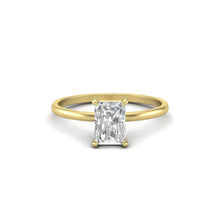 Load image into Gallery viewer, 1 Carat Radiant Cut Diamond Signature Solitaire Engagement Ring | 18k Gold
