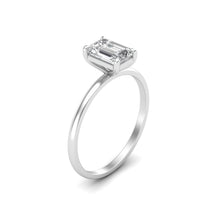 Load image into Gallery viewer, 1 Carat Emerald Cut Diamond Signature Solitaire Engagement Ring | 18k Gold