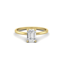 Load image into Gallery viewer, 1 Carat Emerald Cut Diamond Signature Solitaire Engagement Ring | 18k Gold