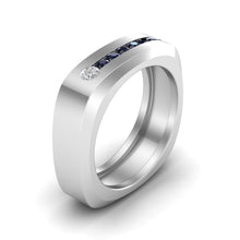 Load image into Gallery viewer, Fine Keyhole Moissanite Band | Hamzah Anis | Jewels By Hamzah Anis | Gifts for men | Valentines 2023 | Karachi | Moissanite Diamond Jewelry