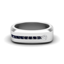 Load image into Gallery viewer, Fine Keyhole Moissanite Band | Hamzah Anis | Jewels By Hamzah Anis | Gifts for men | Valentines 2023 | Karachi | Moissanite Diamond Jewelry