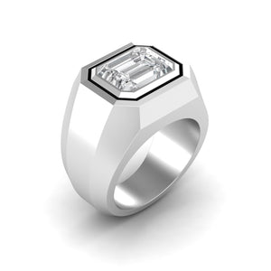 Solitaire Men Ring | Sterling Silver
