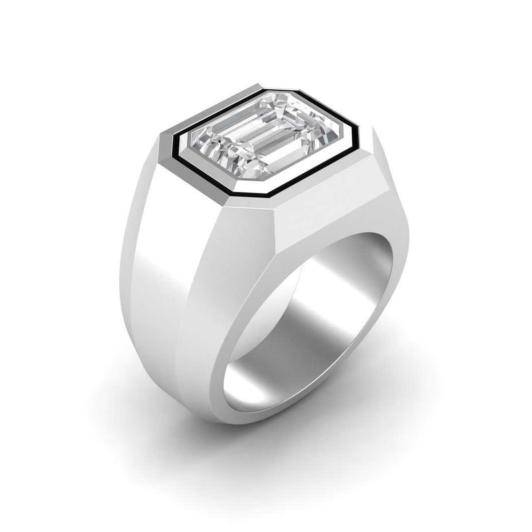 Solitaire Men Ring | Sterling Silver
