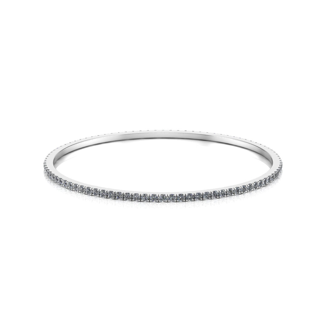 Fine Diamond Silver Bangle