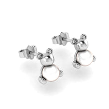 Load image into Gallery viewer, Pearl Teddy Studs | Sterling Silver
