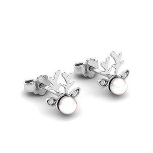 Tala Deer Diamond Studs | Sterling Silver
