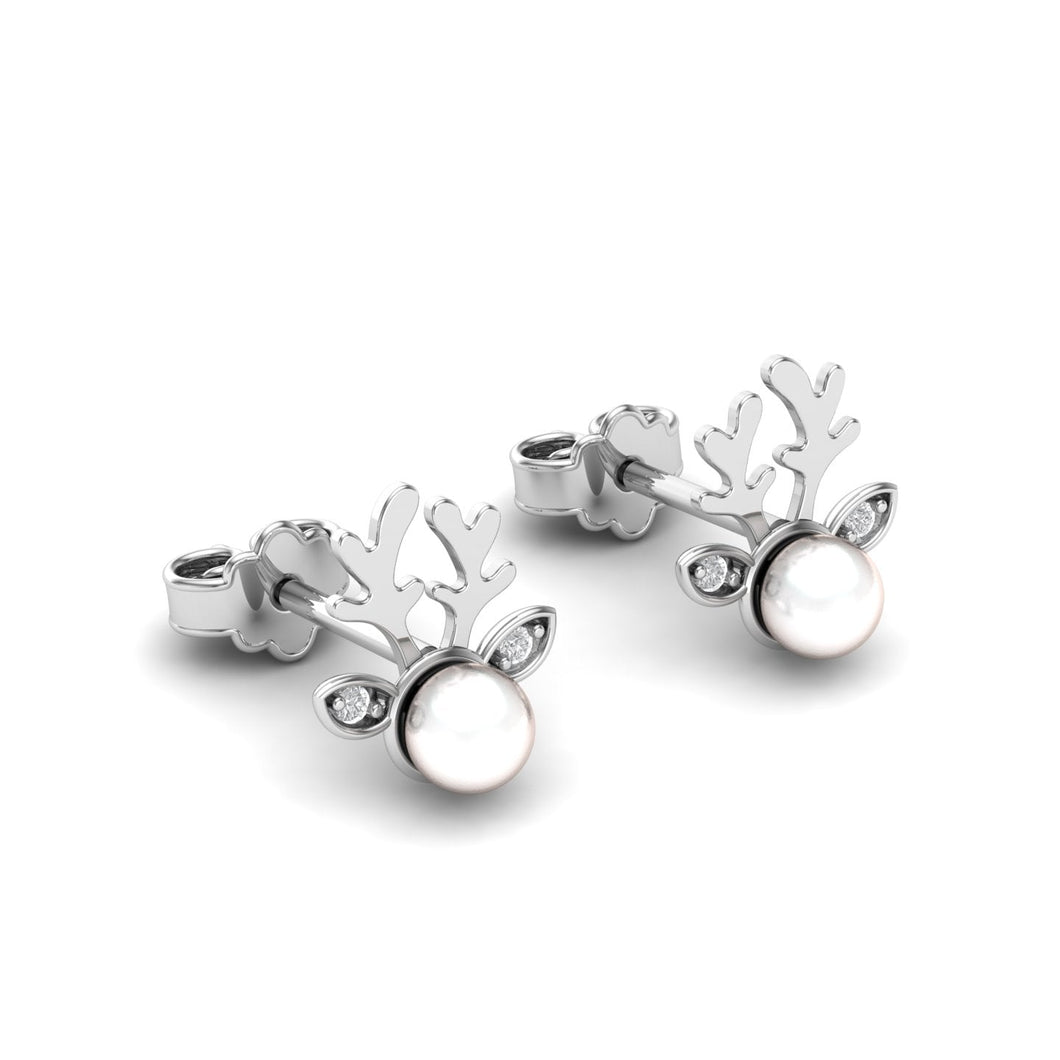 Tala Deer Diamond Studs | Sterling Silver