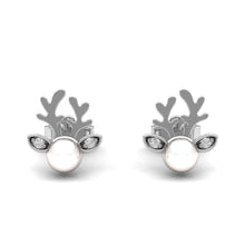Load image into Gallery viewer, Tala Deer Diamond Studs | Sterling Silver
