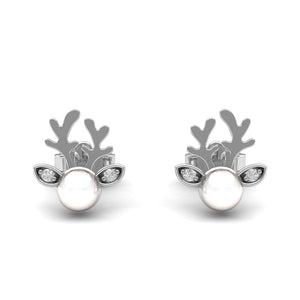 Tala Deer Diamond Studs | Sterling Silver