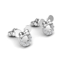 Load image into Gallery viewer, Velvet Bow Diamond Ear Studs | Sterling Silver
