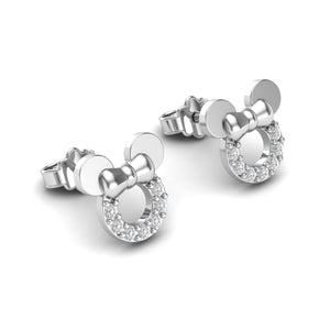 Velvet Bow Diamond Ear Studs | Sterling Silver