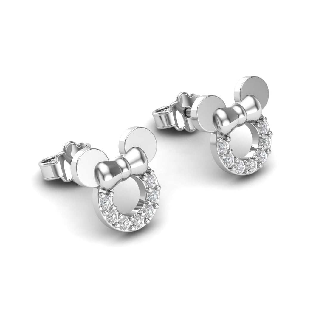 Velvet Bow Diamond Ear Studs | Sterling Silver