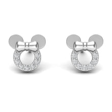 Load image into Gallery viewer, Velvet Bow Diamond Ear Studs | Sterling Silver
