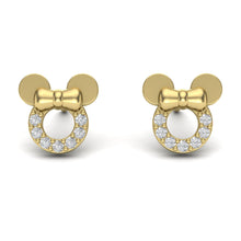 Load image into Gallery viewer, Velvet Bow Diamond Ear Studs | Sterling Silver
