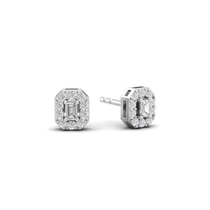 Fine Emerald Cut Diamond Ear Studs