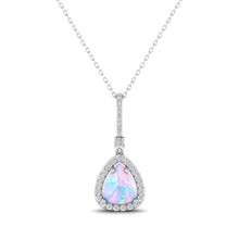Load image into Gallery viewer, Fine Lab Opal Moissanites Silver Necklace
