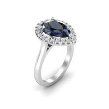 Load image into Gallery viewer, Pear Cut Blue Sapphire Ring | HAMZAH ANIS
