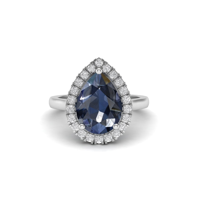 Pear Cut Blue Sapphire Ring | HAMZAH ANIS