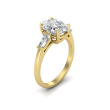 Load image into Gallery viewer, Oval Tapered Baguette Ring | Sterling Silver
