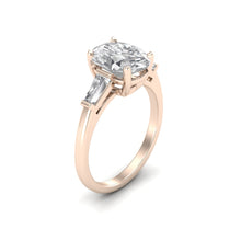 Load image into Gallery viewer, Oval Tapered Baguette Ring | Sterling Silver
