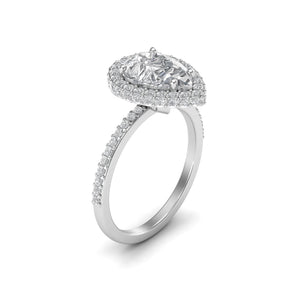 Pear Halo Ring | 18k Gold