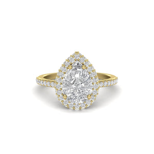 Pear Halo Ring | 18k Gold