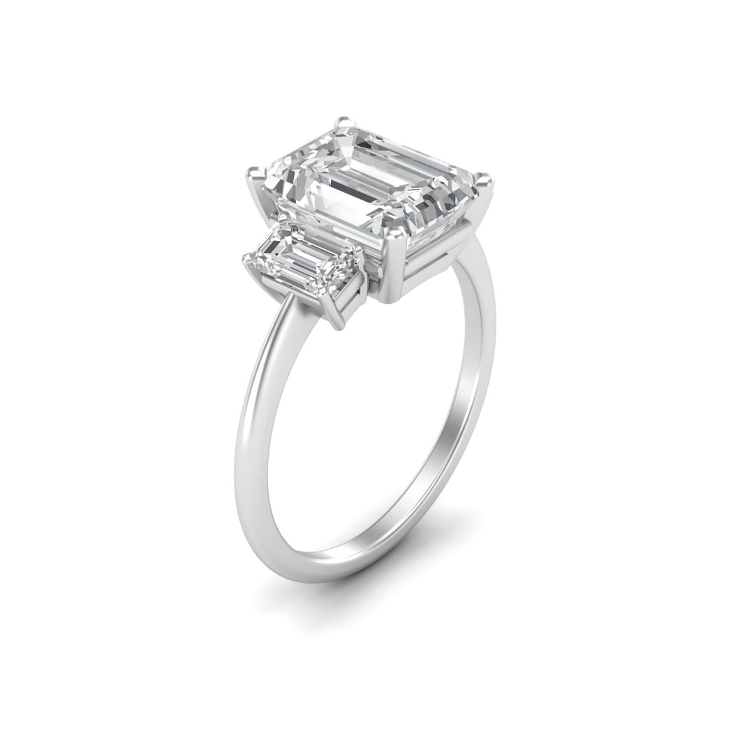 Trio Emerald Cut Ring | Sterling Silver