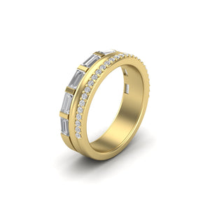Eternity Round Baguette Band | Sterling Silver