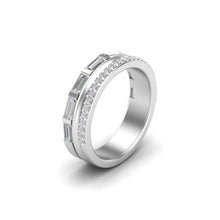 Load image into Gallery viewer, Eternity Round Baguette Band | Sterling Silver
