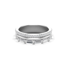 Load image into Gallery viewer, Eternity Round Baguette Band | Sterling Silver

