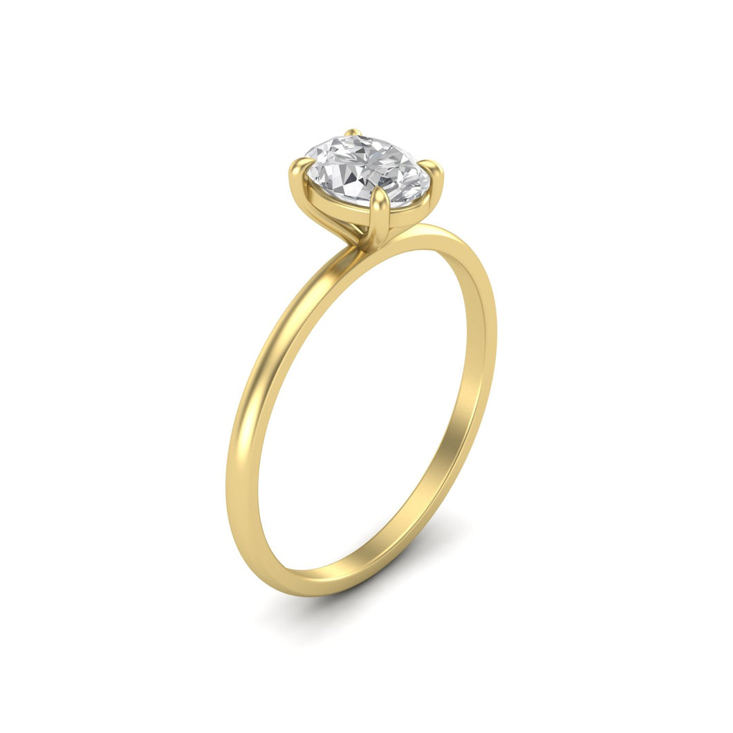 1 Carat Oval Cut Diamond Signature Solitaire Engagement Ring | 18k Gold