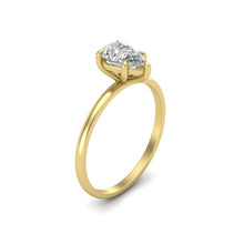 Load image into Gallery viewer, 1 Carat Pear Cut Diamond Signature Solitaire Engagement Ring | 18k Gold
