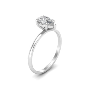 1 Carat Pear Cut Diamond Signature Solitaire Engagement Ring | 18k Gold