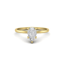 Load image into Gallery viewer, 1 Carat Pear Cut Diamond Signature Solitaire Engagement Ring | 18k Gold

