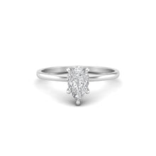 Load image into Gallery viewer, 1 Carat Pear Cut Diamond Signature Solitaire Engagement Ring | 18k Gold
