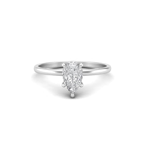 1 Carat Pear Cut Diamond Signature Solitaire Engagement Ring | 18k Gold