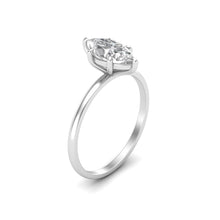Load image into Gallery viewer, 1 Carat Marquise Cut Diamond Signature Solitaire Engagement Ring | 18k Gold
