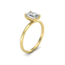 Load image into Gallery viewer, 1 Carat Emerald Cut Diamond Signature Solitaire Engagement Ring | 18k Gold
