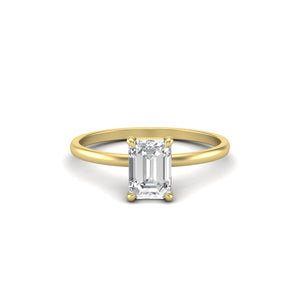 1 Carat Emerald Cut Diamond Signature Solitaire Engagement Ring | 18k Gold