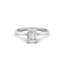 Load image into Gallery viewer, 1 Carat Emerald Cut Diamond Signature Solitaire Engagement Ring | 18k Gold
