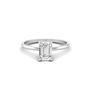 1 Carat Emerald Cut Diamond Signature Solitaire Engagement Ring | 18k Gold